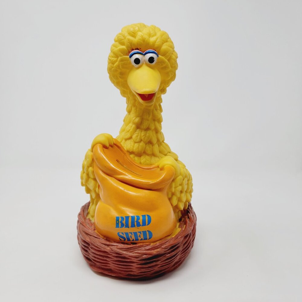Vintage 90's Big Bird Rubber Coin Bank 10 " Tall ****READ****